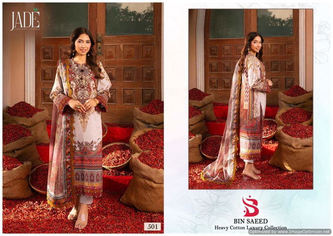 Bin Saeed Vol 5 By Jade Heavy Cotton Pakistani Dress Material Wholesale Clothing Suppliers In India
